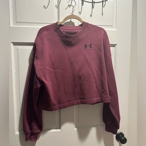Plum under armour cropped sweatshirt